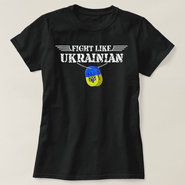 Camiseta Luta Como O Apoio Ucraniano A Zelensky Ukr (Frente do Design)