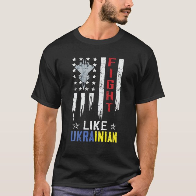 Camiseta Luta Como O Apoio Ucraniano Ao Orgulho Da Ucrânia  (Frente)