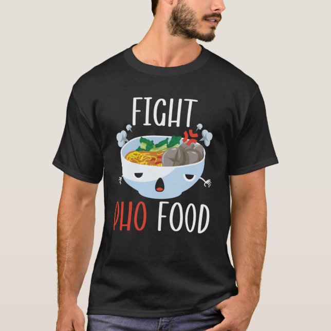Camiseta Luta contra a Comida Pho Chopsticks Noodles Vietna (Frente)