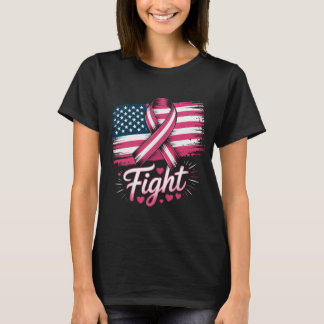 Camiseta Luta contra a consciência do Cancer rosa Fita amer
