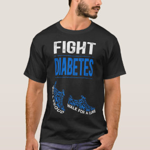 Camiseta Luta Contra A Diabetes Azul Fita Ss Bonito Supo Ss