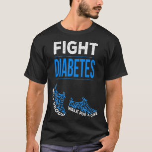 Camiseta Luta contra a diabetes caminha por uma faixa de co