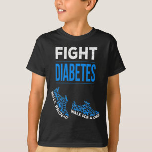 Camiseta Luta contra a diabetes caminha por uma faixa de co