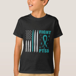Camiseta Luta Contra A Faixa Teal E O Sinalizador De Ptsd