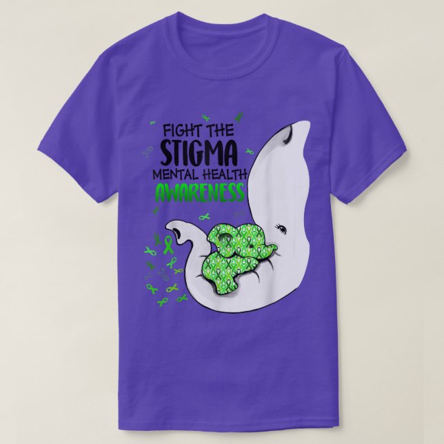 Camiseta Luta Contra A Saúde Mental Estigma, Sensibilização (Frente do Design)