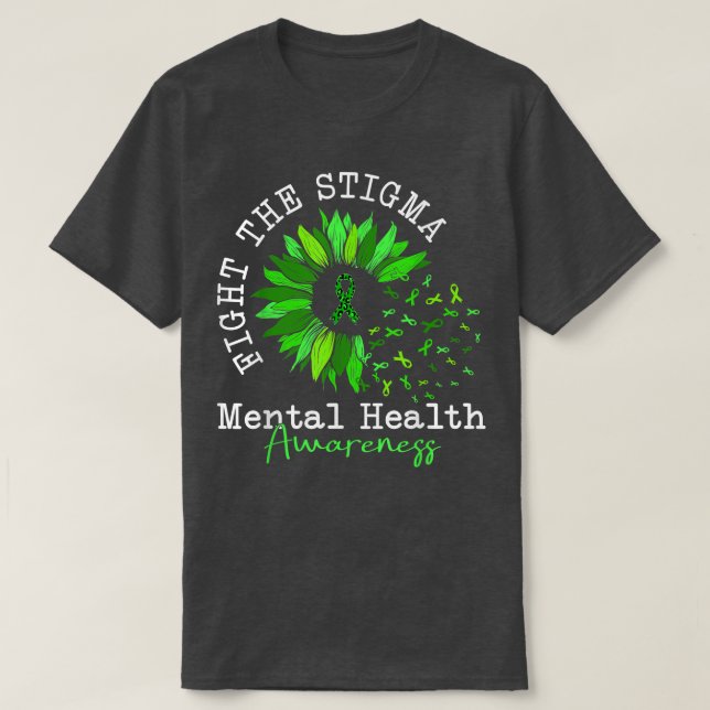 Camiseta Luta Contra A Saúde Mental Estigma, Sensibilização (Frente do Design)