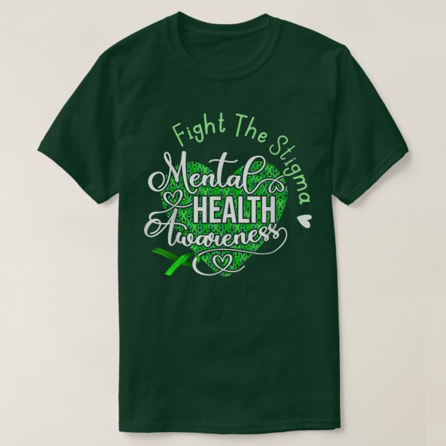 Camiseta Luta Contra A Saúde Mental Estigma, Sensibilização (Frente do Design)