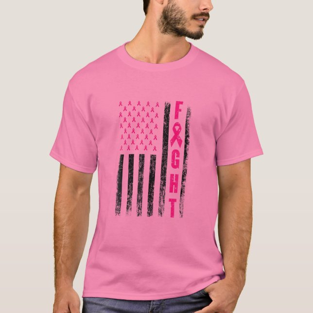Camiseta Luta Contra A Sobrevivência Da Mama Cancer Da Mama (Frente)