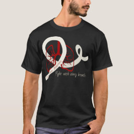 Camiseta Luta contra o Cancer pulmonar, pulmões e fita