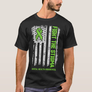 Camiseta Luta Contra O Estigma Americano Flag Mental Health