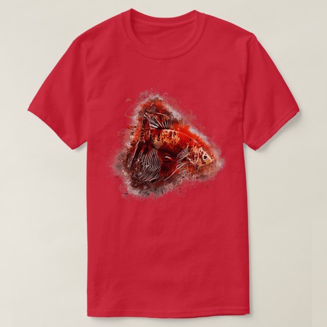 Camiseta Luta contra o peixe Koi Halfmoon (Frente do Design)