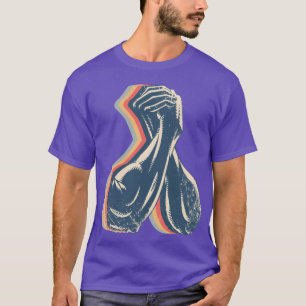Camiseta Luta de braço Lutador de braço Arte de linha retrô