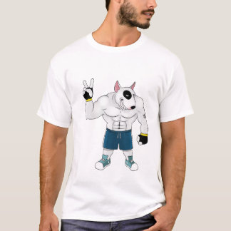 Camiseta luta de cão de bull terrier