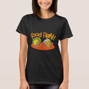 Camiseta Luta de comidas - Cartum Engraçado Taco Pizza Fati