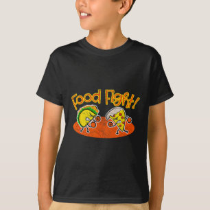 Camiseta Luta de comidas - Cartum Engraçado Taco Pizza Fati