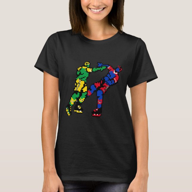Camiseta Luta de Hóquei em Pixel (Frente)