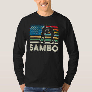 Camiseta Luta de judo Sambo artes marciais retrô US Flag- w