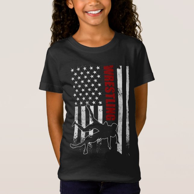 Camiseta Luta de Sinalizador da Roupa americana da Luta ret (Frente)