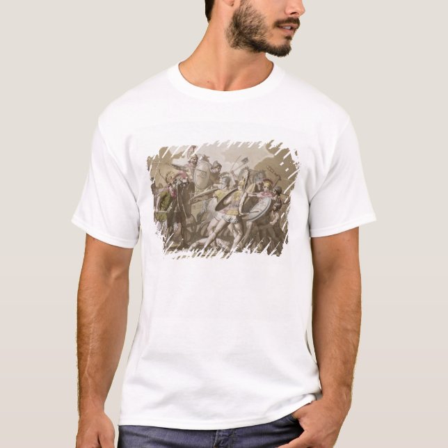 Camiseta Luta dos gregos e dos Trojan sobre o corpo de (Frente)