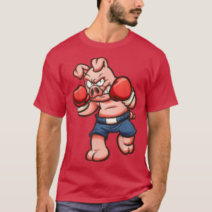 Camiseta Luta Engraçado de Concursos do Kickboxer de Porcos