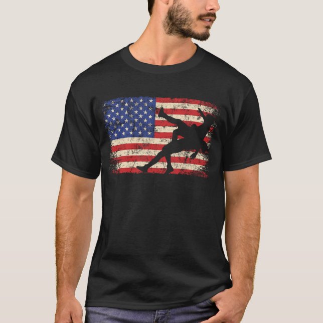 Camiseta Luta EUA Flag American Luta (Frente)