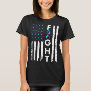 Camiseta Luta fita da bandeira americana prevenção conscien