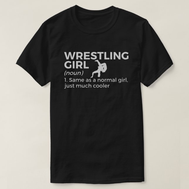 Camiseta Luta Girl Definition Engraçado Wrestler (Frente do Design)