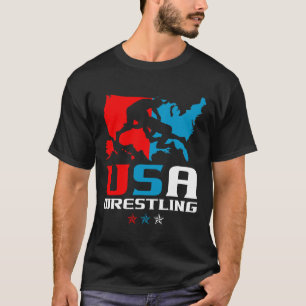 Camiseta Luta Livre EUA Dia da Independência Bandeira Ameri