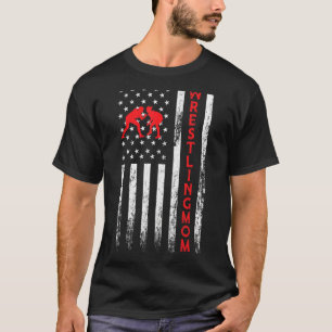 Camiseta Luta Mãe Lutadora Mama Vintage Bandeira Americana