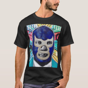 Camiseta Luta Mexicana Lucha Libre Azul Demon-Ink