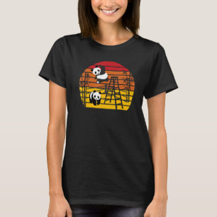 Camiseta Luta Pandas Chineses Bamboo Comendo Animais
