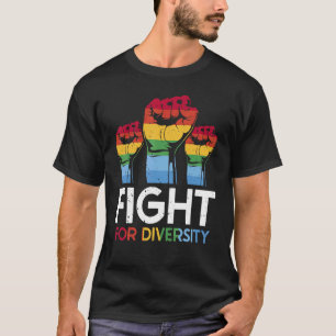 Camiseta Luta pela diversidade LGBT Movimento Direitos Gays