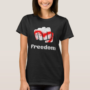 Camiseta Luta Pela Liberdade Sangue Em Mão Liberta