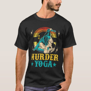 Camiseta Lutador Assassinato Yoga Luta Retro Jiu-Jitsu Bras