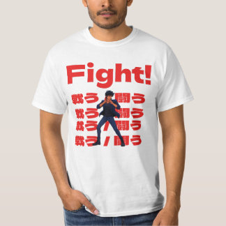 Camiseta Lutador com Estilo de Anime Retro dos Anos 90