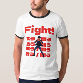 Camiseta Lutador com Estilo de Anime Retro dos Anos 90