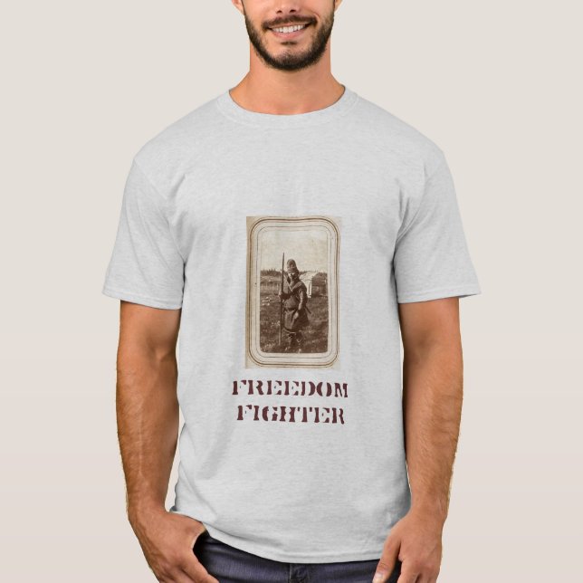 Camiseta Lutador da liberdade (t-shirt cinzento) (Frente)