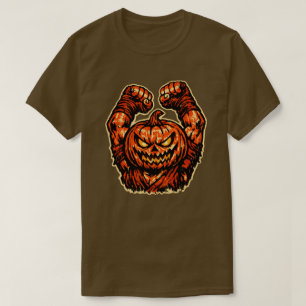 Camiseta Lutador de Abóbora de Halloween — Assustadoramente