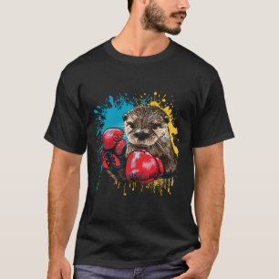 Camiseta Lutador de Boxe Amante de Lontra Luvas de Boxe Kic