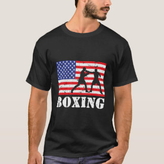 Camiseta Lutador de Boxe EUA Bandeira Americana Boxeador An