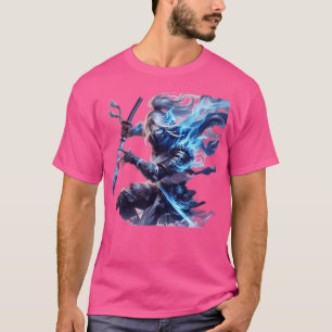 Camiseta lutador de espada anime medieval engraçado