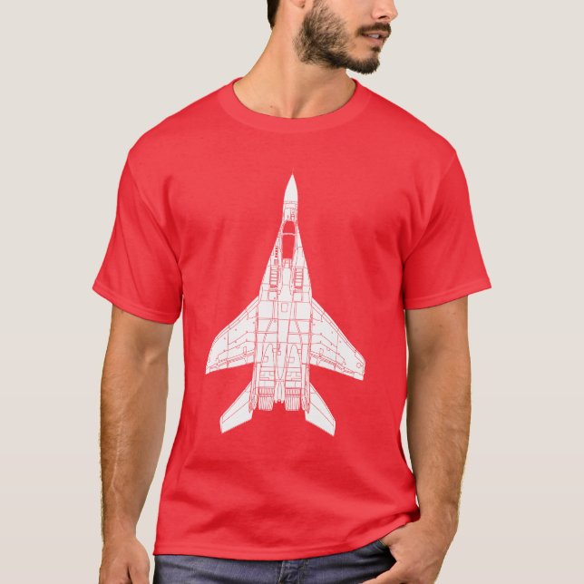 Camiseta Lutador de jato do russo do fulcro Mig-29 (Frente)