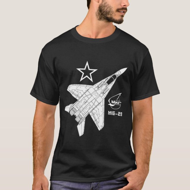 Camiseta Lutador de jato do russo do fulcro Mig-29 (Frente)