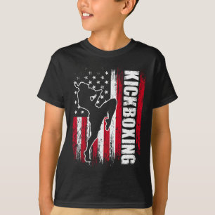 Camiseta Lutador de Kickboxing da Bandeira Americana dos EU