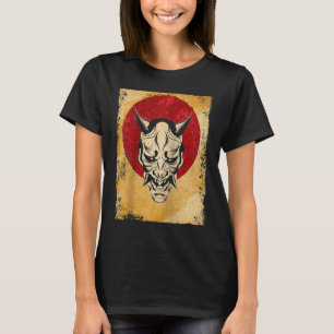 Camiseta Lutador de Máscara Oni Japonesa Reglan Retro Japon