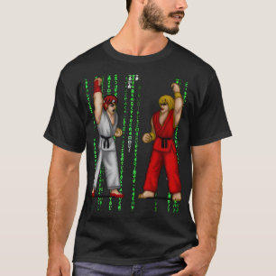 CAMISETA LUTADOR DE RUA RYU KEN MATRIX PRETO POR SAMURAI FE