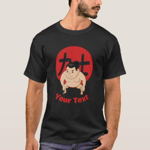 Camiseta Lutador de sumô de cartoon bonito pequeno rikish