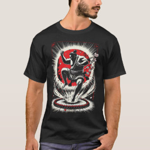 Camiseta Lutador de Sumô na Lua Vermelha, Arte de Anime Jap