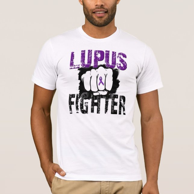 Camiseta Lutador do lúpus com punho (Frente)