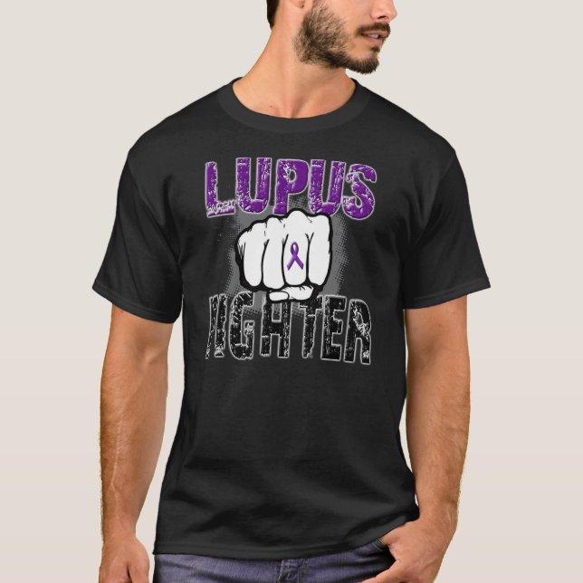 Camiseta Lutador do lúpus com punho (Frente)